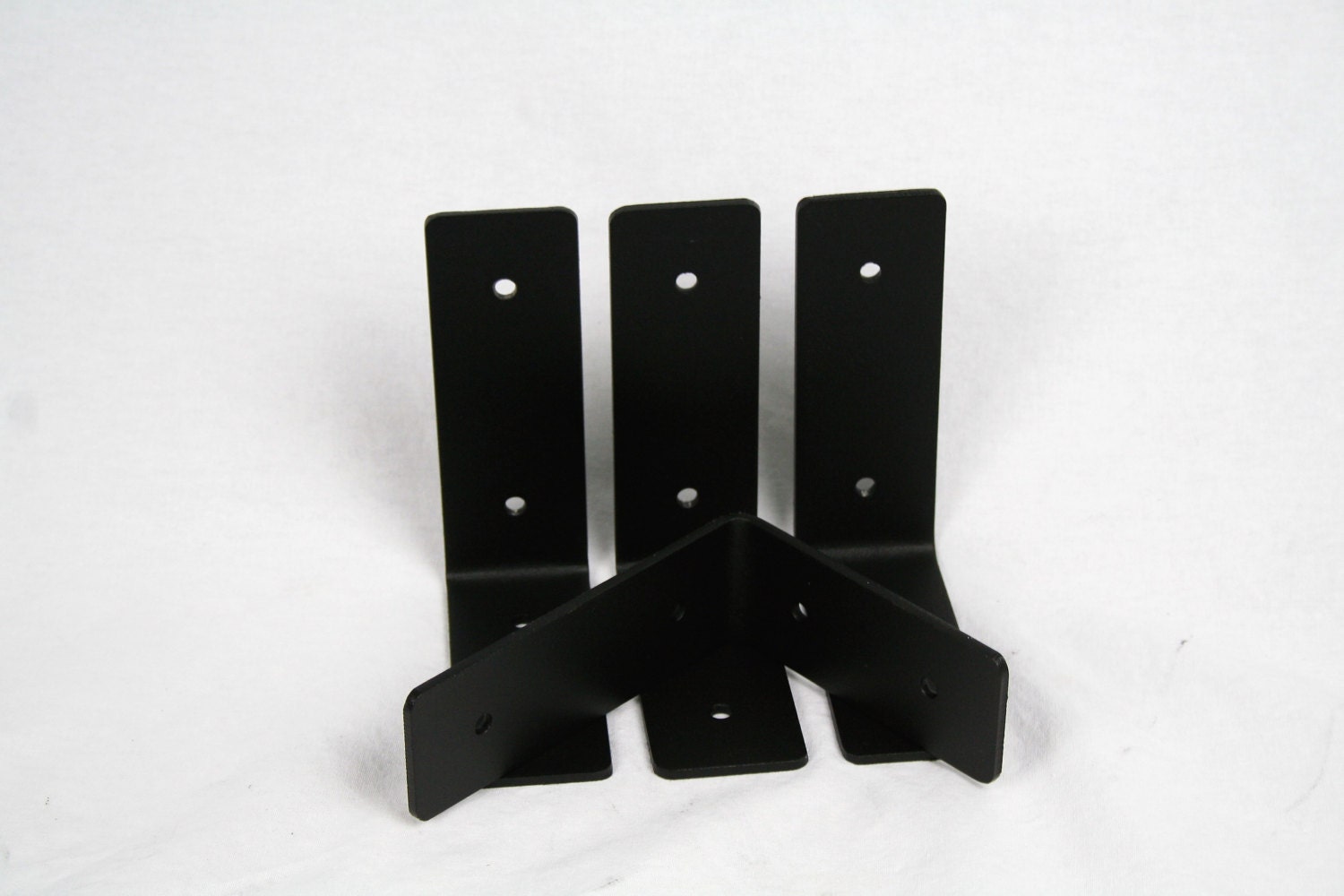 Light Duty Powder Coated Shelf Bracket, Black, Silver or White, 4x5