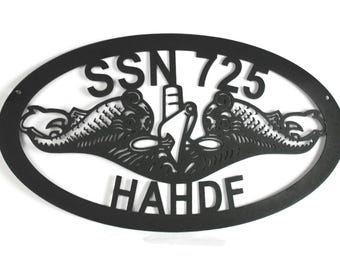 US Navy Submarine Dolphins Service Pin Custom Metal Sign 18 Inches Wide - Official Licensed Seller