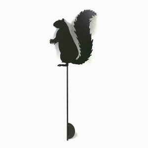 Squirrel Metal Garden Stake 23 to 33 Inches Tall Bronze Charcoal