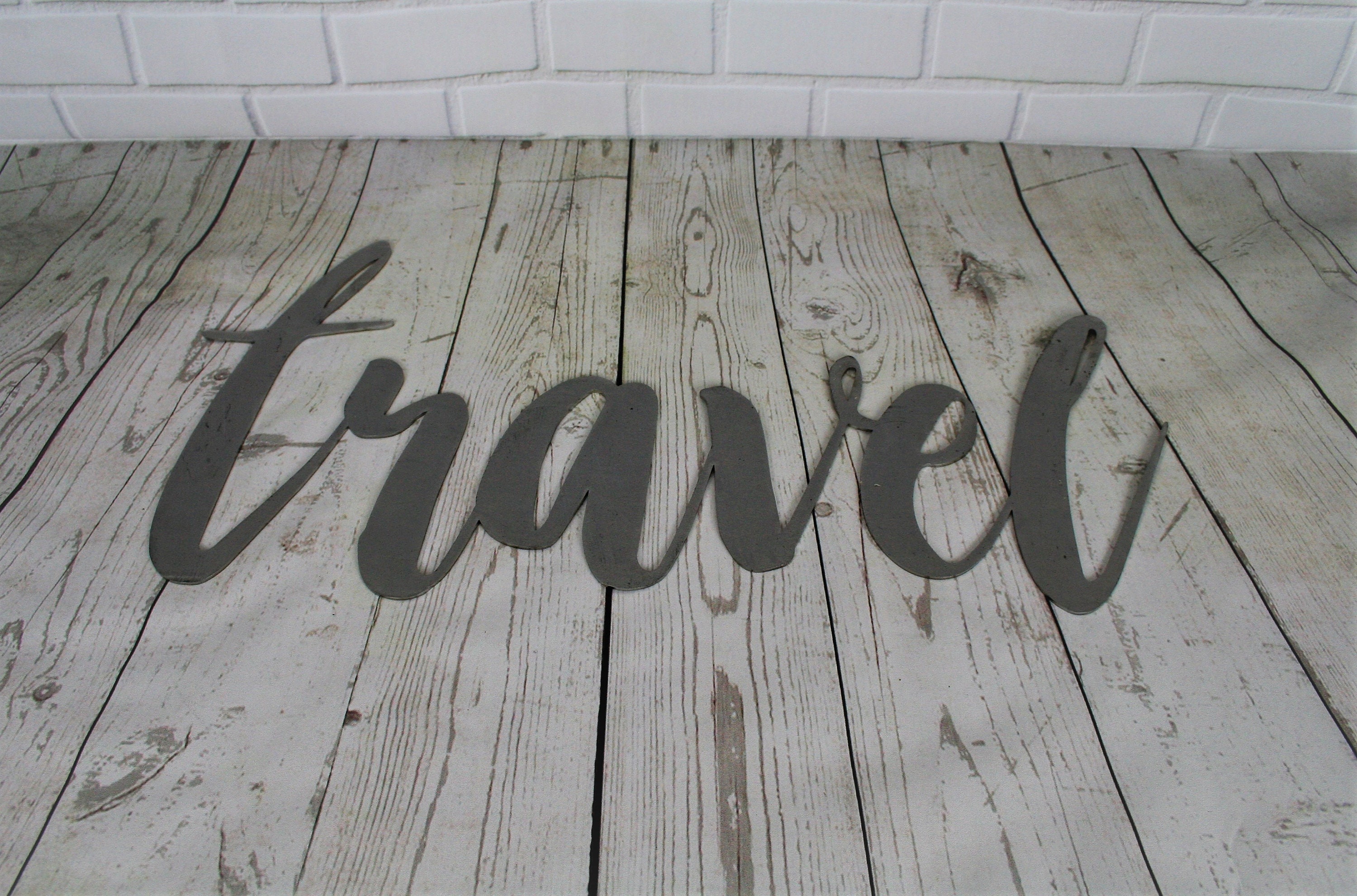 travel script, travel metal sign, metal word art, explore travel