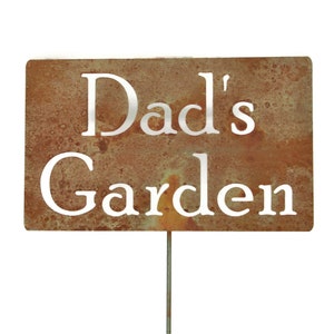 Dad's Garden Metal Garden Marker Stake 21 to 33 Inches Tall image 2