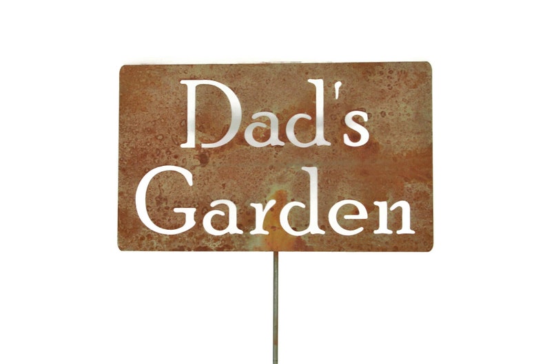 Dad's Garden Metal Garden Marker Stake 21 to 33 Inches Tall image 2