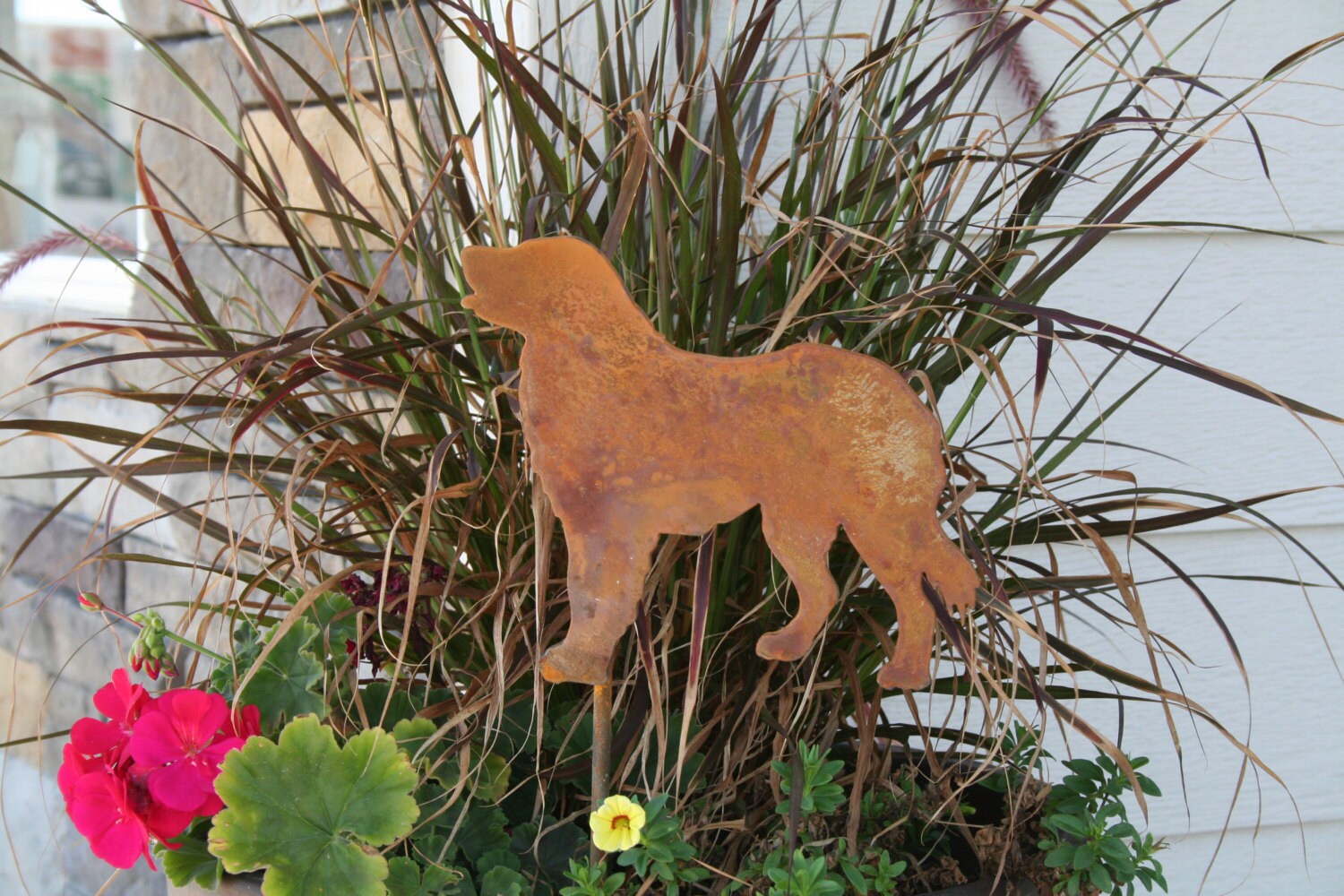 Dog Garden Stake, Dog Yard Stake, Garden Art, Collie Yard Sign, Garden Marker, Retriever Yard