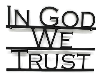 In God We Trust Metal Text Wall Art Sign 12x18.5 Inches