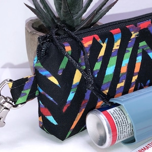 Asthma Inhaler Pouch, FREE Medical Alert Card, Caduceus Charm
