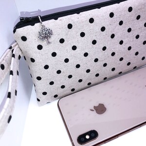 Taupe Phone Case, Roomy Phone Case, Cell Phone Bag, Cell Phone Purse, Multi-Purpose Pouch, Smartphone Wristlet