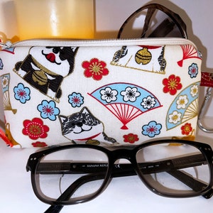Kitties & Pups Zipper Eyeglasse Case, Well Padded Multipurpose Pouch, Zip Top Eyeglass Case, Soft Zipper Pouch