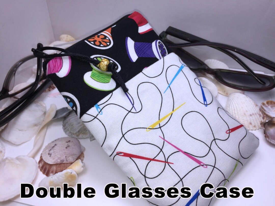Sewing Double Glasses Case Zip Top Double Glasses Pouch Etsy