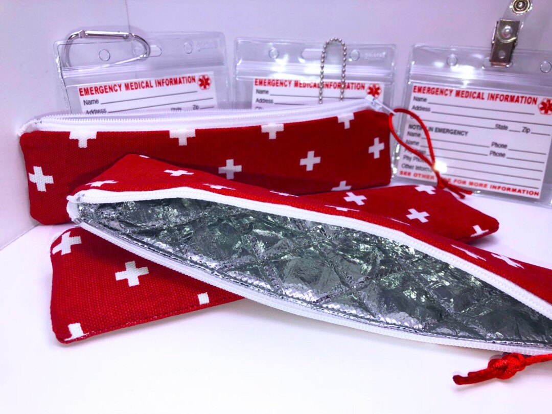 Ships Fast 8" X 2" Insulated Single Injector Pouch, Epipen Pouch ...