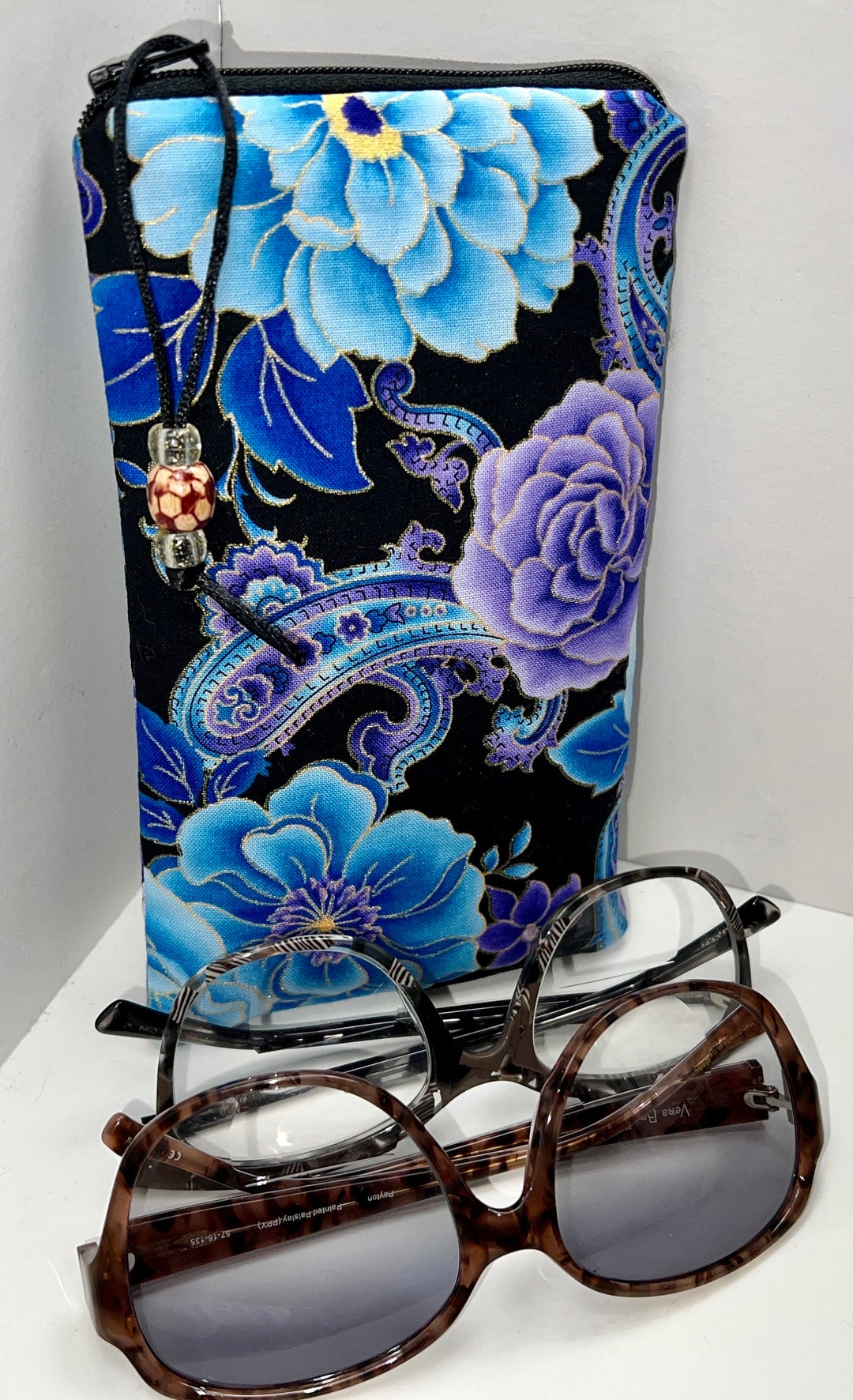 Simply Exquisite Double Eyeglass Case, Sturdy Durable Zip Top Double