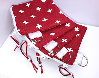 Handmade First Aid Zipper Pouch, Travel Pill Bag (4.5 x 4.5)