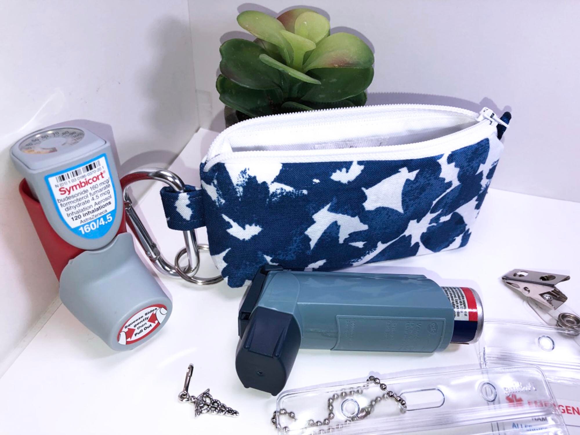 Blue Asthma Inhaler Carrier Inhaler Pouch Clipon ASTHMA Etsy Ireland