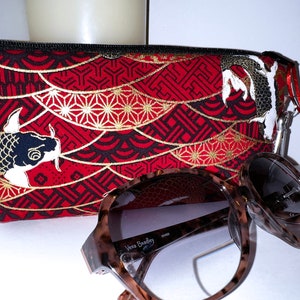 Fish Eyeglass Case, Fits BIG SUNGLASSES, Well Padded Multipurpose Pouch, Soft Zipper Pouch