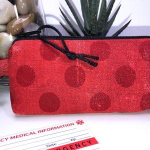 GRUNGE Astma Inhaler Case, Clip-on Inhaler Zipper Pouch, Inhaler Holder, FREE Medical Alert Card, Caduceus Charm