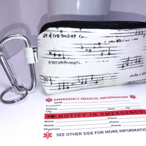 Super Cute Music Asthma Inhaler Case, Inhaler Holder, Clip-on Small Zipper Pouch, Coin Purse, Inhaler Carrier