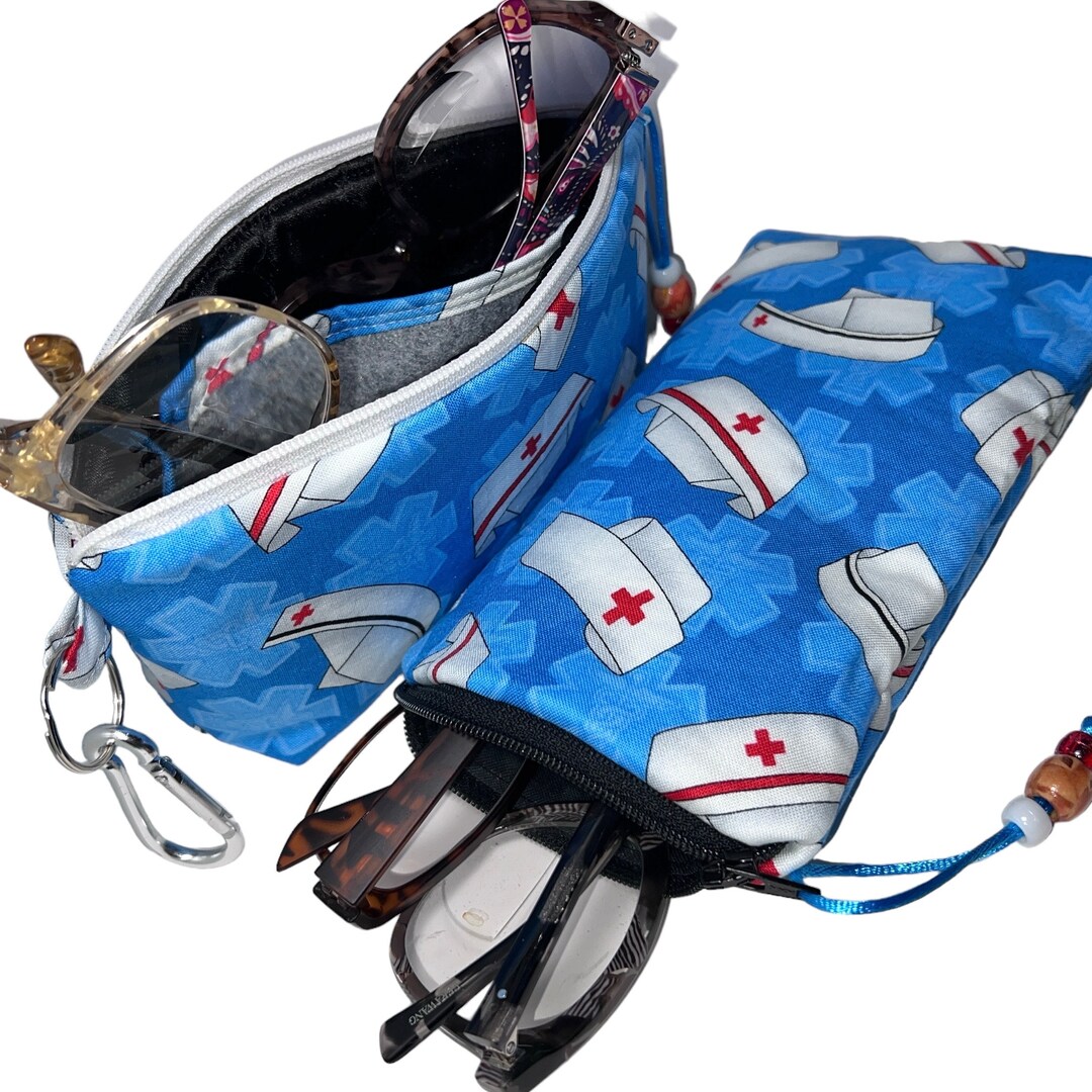 NURSE Horizontal or Vertical Double Eyeglass Case, Pretty Gift for ...