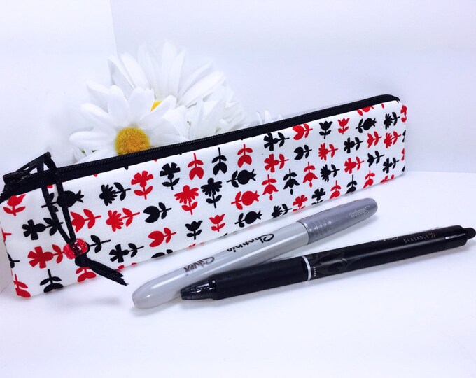 Pencil Case Slim Pencil Case Slim Zipper Pouch Slim Pencil Etsy