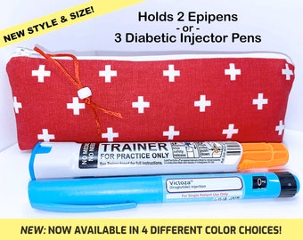 Ships fast  Diabetic Pen Injector Pouch Epipen Epinephrine Injection Auto-Injector Case Clip-on Free Emergency Card and Holder