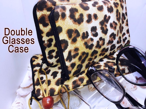 Sexy Leopard Double Glasses Case, Zip Top Double Glasses  display picture 3