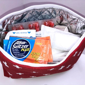 LARGE 9.50 x 6.50 Diabetic Supplies Self-Standing Pouch, Deep Insulated First Aid Pouch, First Aid Bag, FREE Medical Alert Card on Chain