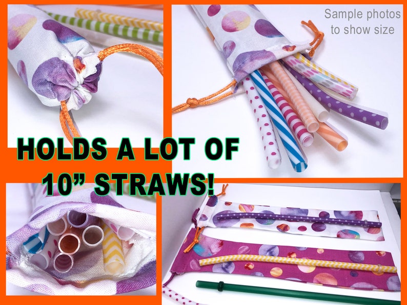 ZERO WASTE Reusable Straw Case Reusable Straw Bags Assorted Prints Reusable Drinking Straw Pouch Toothbrush Pouch Set of 5