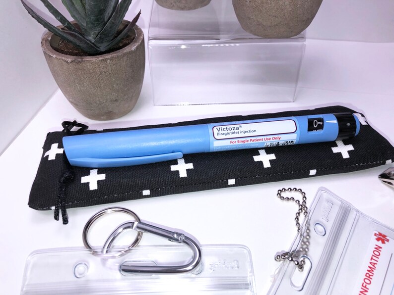 Black Epipen Pouch Insulin Pen Case Auto Injector Diabetes Etsy