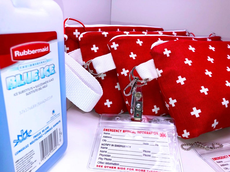 BIG Insulated First Aid Bag: Diabetic and or EpiPen Supplies, Medical Alert Card 画像 7