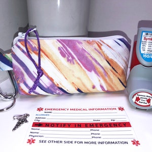 Watercolor Stripes Asthma Inhaler Case, Puffer Case, Clip-on Asthma Inhaler Holder
