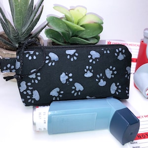 Rescue Inhaler Case, Clip-on Inhaler Pouch, Asthma Inhaler Holder, FREE Medical Alert Card, Caduceus Charm