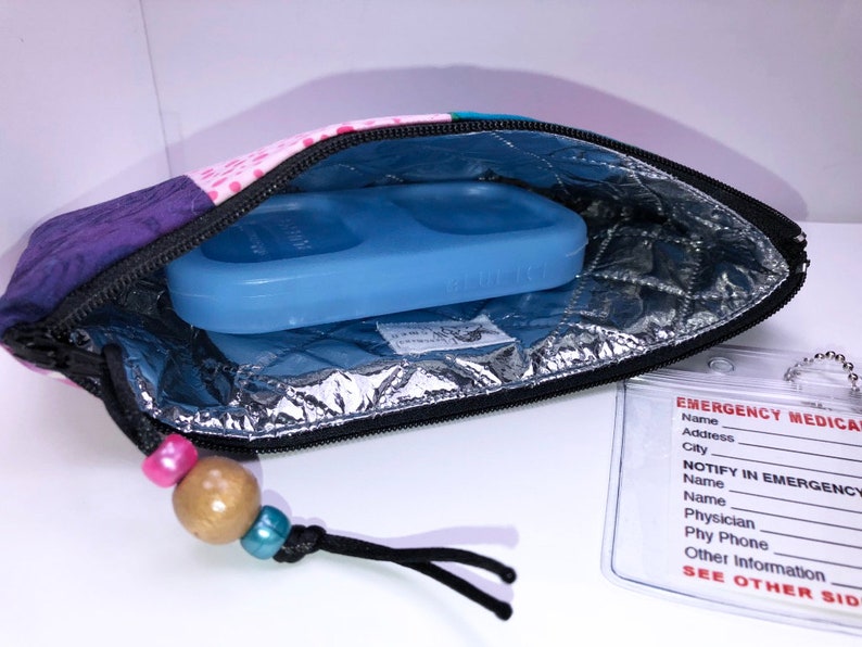 Colorful Insulin Pen Case Diabetes Supply Bag First Aid Pouch 8 x 4.5 Double EpiPen Case Travel Medical Bag Auvi-Q Pouch