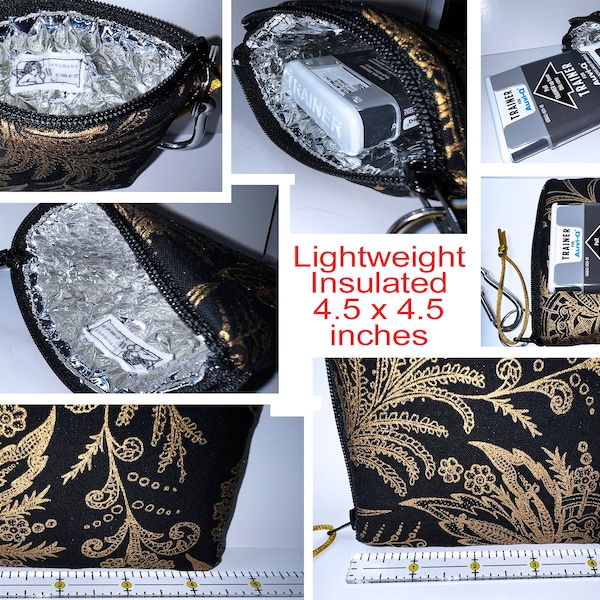 LUXE Insulated Pouch, 4.5 x 4.5 Bag, Small Insulin Diabetic Supplies Cool or Warm Pouch