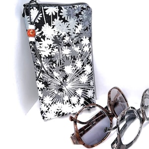Zip Top Double Sunglasses & Reader Case | Double Eyeglass Case | Metallic Black Holds Two Pairs of Sunglasses | Soft Glasses Case
