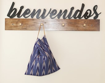 Guatemalan Market Tote / Leather handles / Market bag