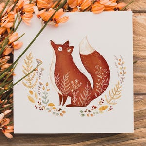 Fox Greeting Card - Gift Card, Birthday Card with Woodland Animal, Fox Art, Forest Illustration
