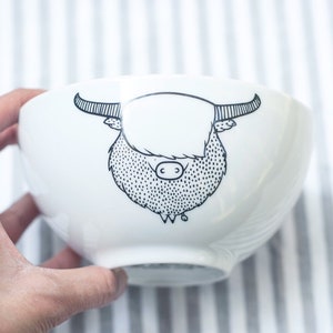 Highland Kuh Schüssel - Schottland Teller schrullig Tier lustig niedlich Berge Berg Bison Geschenk Cartoon Kinder Küche Geschenk Fuchs