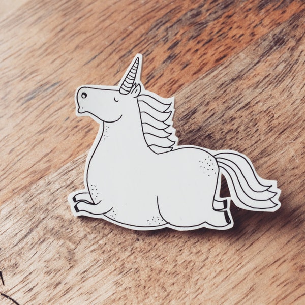 Unicorn Pin / Magnet / Needle Minder - handmade plastic brooch cute quirky gift present rainbow horse pony magic pegasus handmade vegan