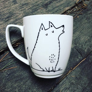 Tasse Wolf - Tasse handbemalt rotkäppchen skurril wild lustig niedlich witzig lustig witzig niedlich witzig hipster Geschenk Kinderzimmer Cartoon