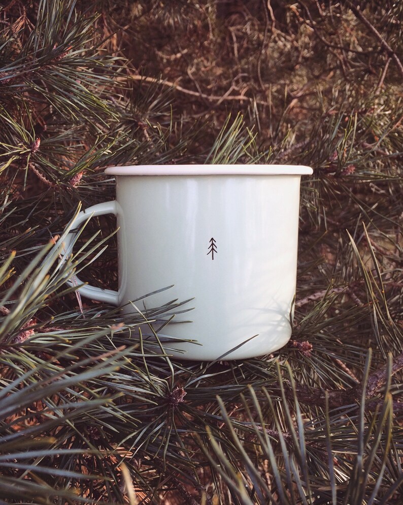 LARGE Fox Enamel Camping Mug hand painted cup quirky wild fox animal funny cute outdoors forest woodland animal woods summer gift image 6