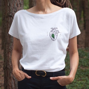 Vegan At Heart ladies T-shirt women love animals anatomical heart tattoo Tshirt shirt tee veganism minimalistic plant based animal rights image 5