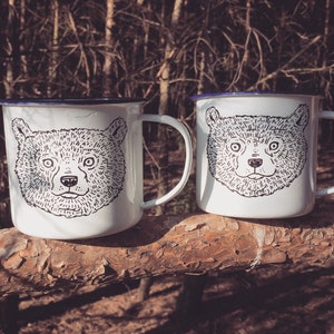 Bear Camp Illustrated Enamel Mug - Dishwasher Safe, 10 Oz, Funny Coffee Cup Gift - View #4
