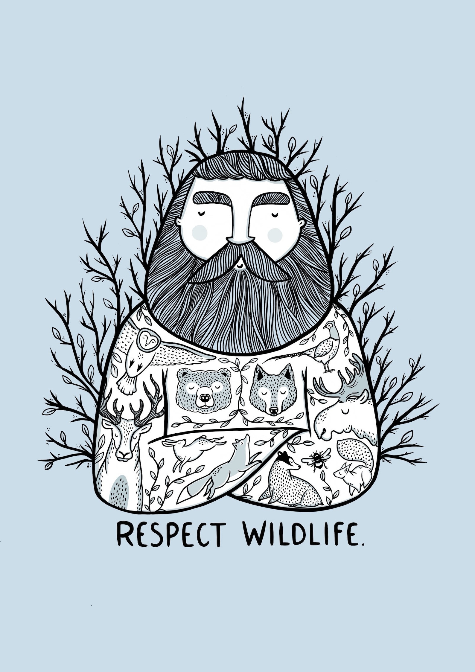 Home wildlife. Веганские иллюстрации. Respect Wildlife.
