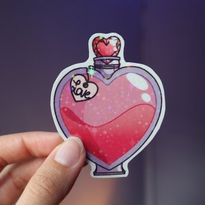 Magic Love Potion Sticker | Cute Halloween Sticker | Holographic Vinyl Sticker | Laptop, Notebook, Journaling, Scrapbooking