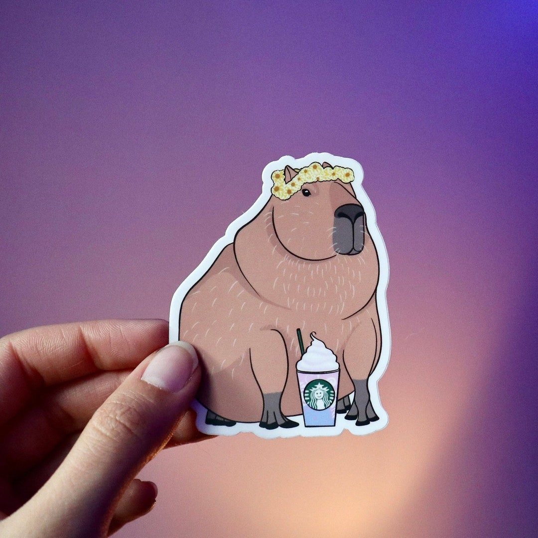 Capybara Sticker | Cute Animal Sticker | Vinyl Decal | Laptop, Notebook ...