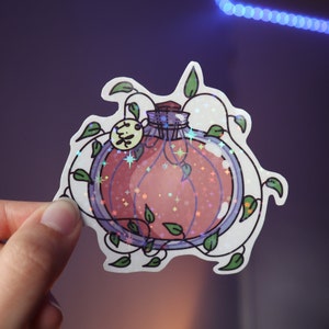Magic Life Pumpkin Potion Sticker | Cute Halloween Sticker | Holographic Vinyl Sticker | Laptop, Notebook, Journaling, Scrapbooking