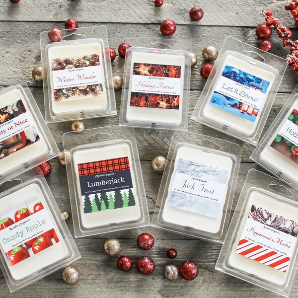 Holiday Soy Wax Melts, Winter Christmas Wax Tarts, Highly Scented Wax Melts