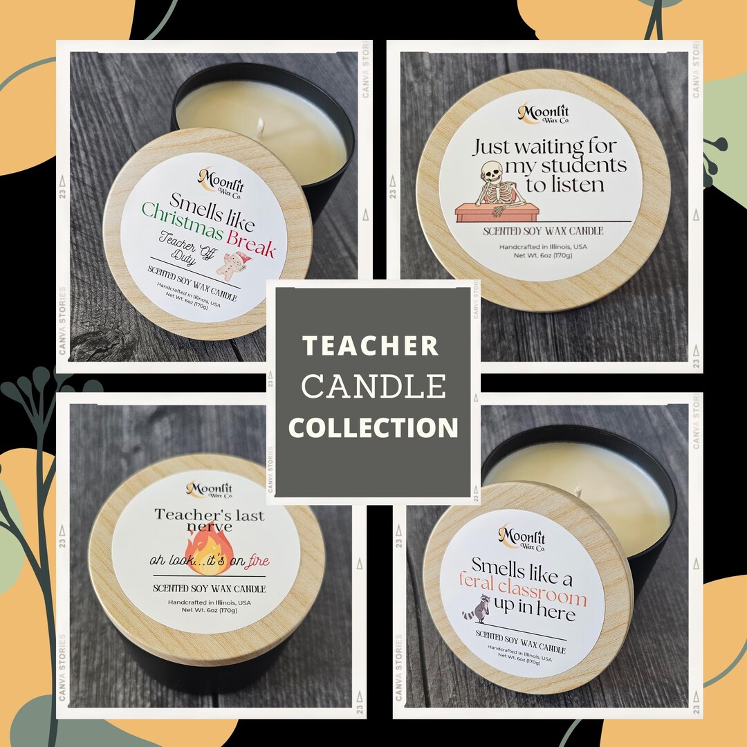 Teacher Appreciation Gift Clean Burning Soy Wax Candle + Funny Educator ...