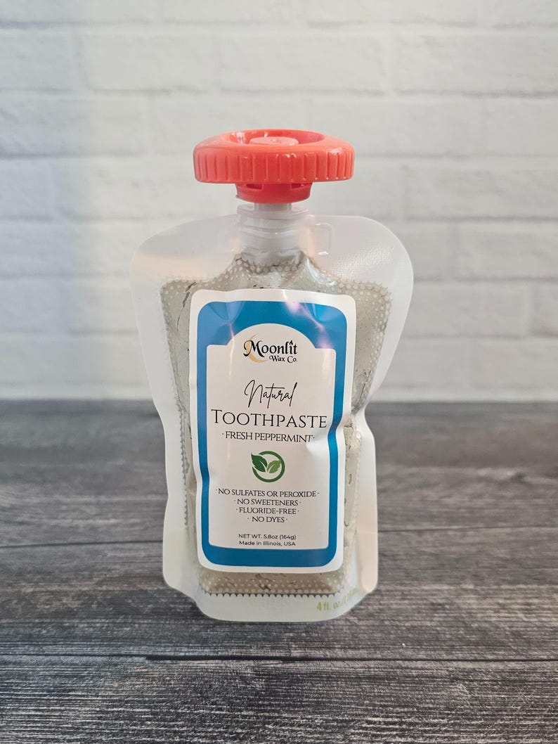 Natural Peppermint Toothpaste, Fluoride and SLS Free image 2