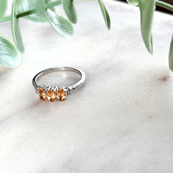 Sterling Silver Genuine Citrine Ring - image 1