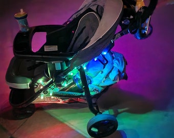 Hoch sichtbare RGB-Kinderwagenlichter
