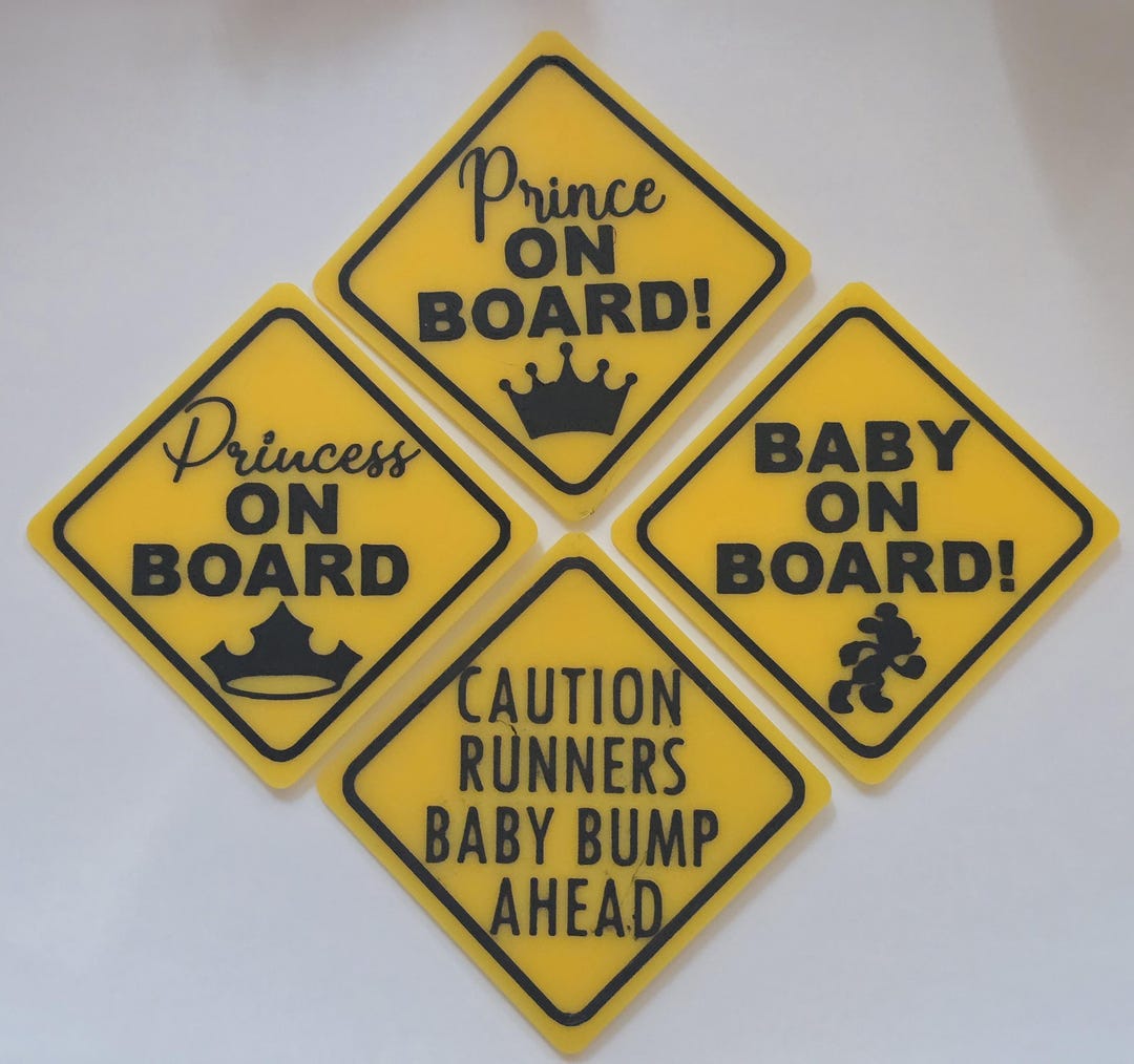 Runner Caution Baby Sign | Clip-on Race Sign | Marathon Running Safety ...
